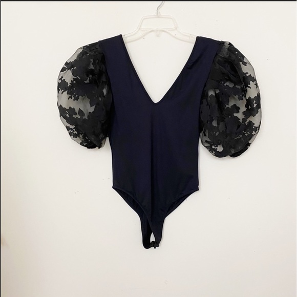 Zara embroidery sheer balloon sleeves bodysuit - Picture 8 of 9